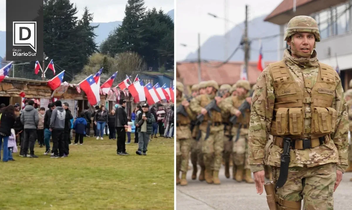 Entre el desfile y el resguardo policial: Puerto Aysén celebra las Fiestas Patrias bajo la lluvia