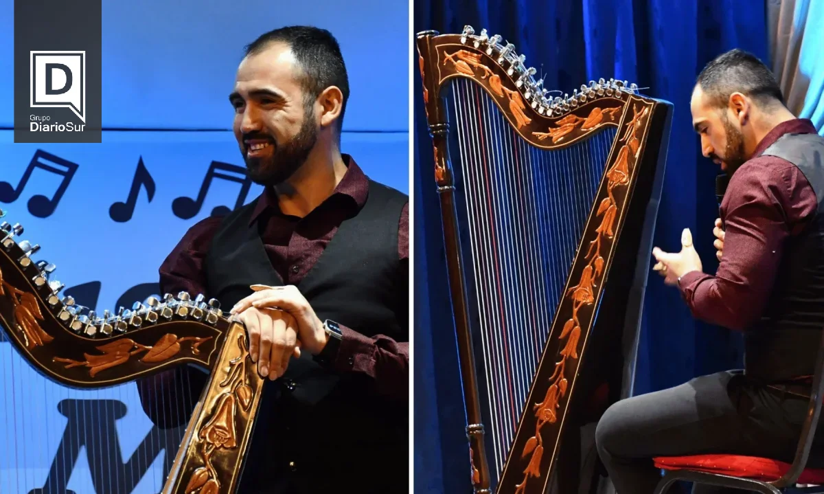 Cochrane vive una noche de música tradicional chilena con el arpa
